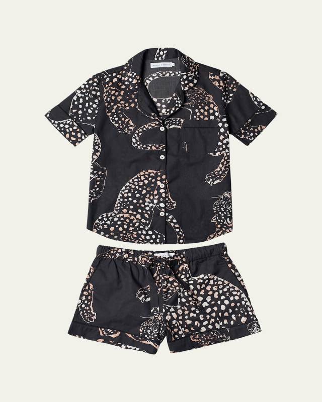 Jag-Print Cotton Short Pajama Set